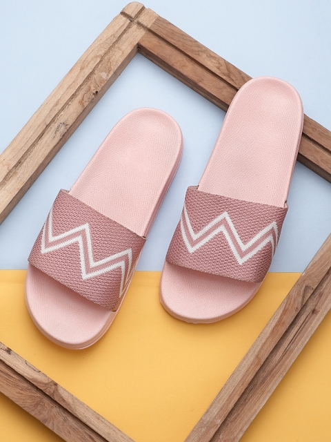 

Pampy Angel Women Pink & White Rubber Sliders