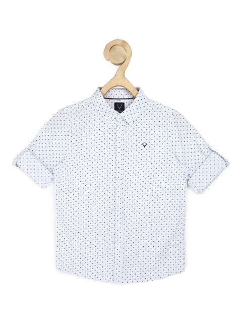 

Allen Solly Junior Boys White Slim Fit Printed Pure Cotton Casual Shirt