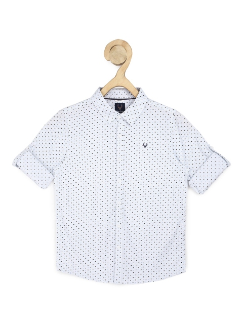 

Allen Solly Junior Boys White Slim Fit Polka Dots Printed Casual Shirt