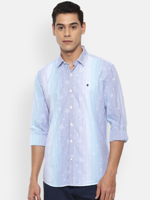 

Louis Philippe Sport Men Blue Slim Fit Striped Pure Cotton Casual Shirt