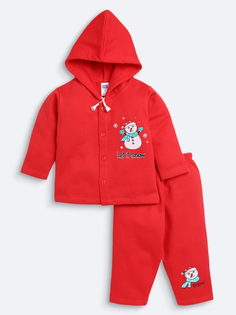 

Nottie Planet Kids Red & White Printed Clothing Set