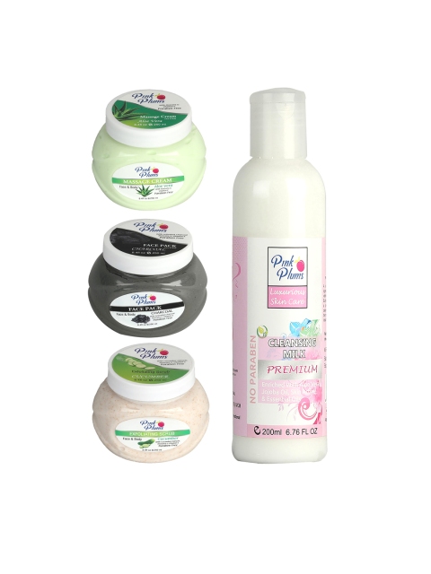 

Pink Plums Paraben Free Aloe Vera, Charcoal & Cucumber Facial Kit, Multi