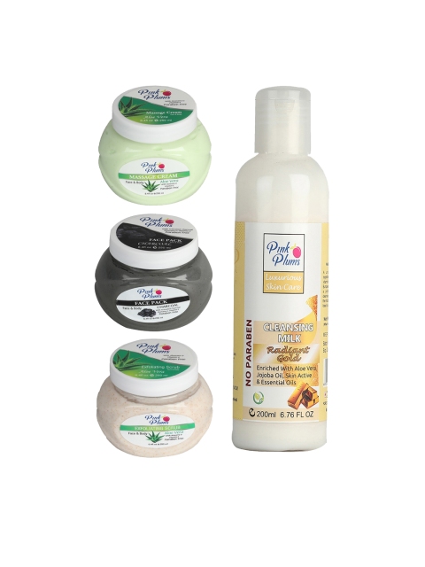 

Pink Plums Radiant Gold Charcoal & Aloe Vera Facial Kit, Multi