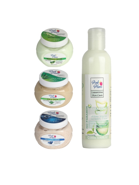 

Pink Plums Diamond Cucumber & Aloe Vera Facial Kit, Multi