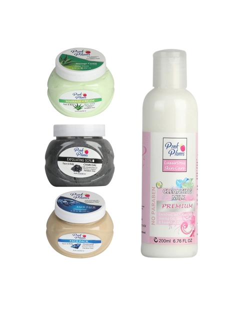 

Pink Plums Premium Charcoal & Aloe Vera Facial Kit, Multi