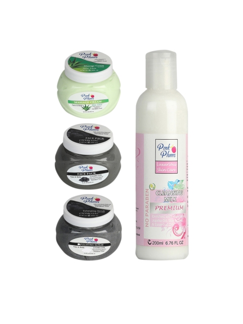 

Pink Plums Aloe vera Charcoal PREMIUM Facial Kit, Multi