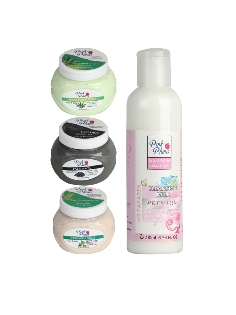 

Pink Plums Men Women Paraben Free Aloevera Charcoal Gold Face & Body Massage Creams, Multi