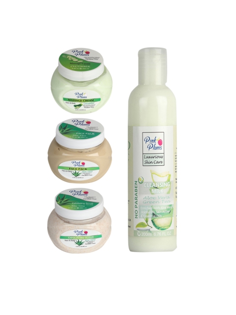 

Pink Plums Set of 4 Facial Kit, Multi