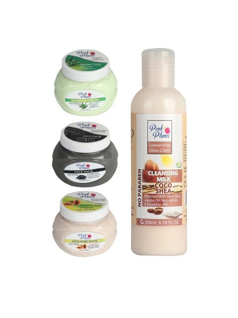 

Pink Plums Coco Shea Charcoal & Aloe Vera Facial Kit, Multi