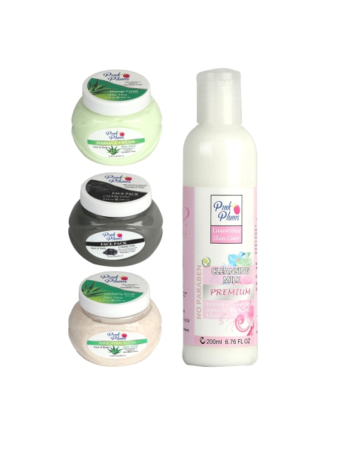 

Pink Plums Aloe Vera Charcoal PREMIUM Facial Kit, Multi