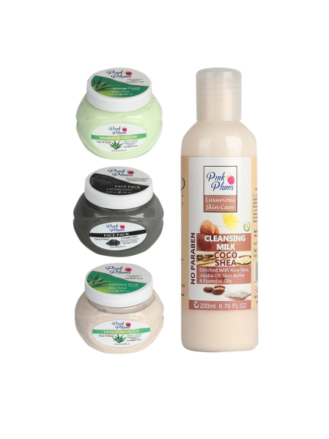 

Pink Plums Men Women Paraben Free Aloevera Charcoal Gold Face & Body Massage Creams, Multi