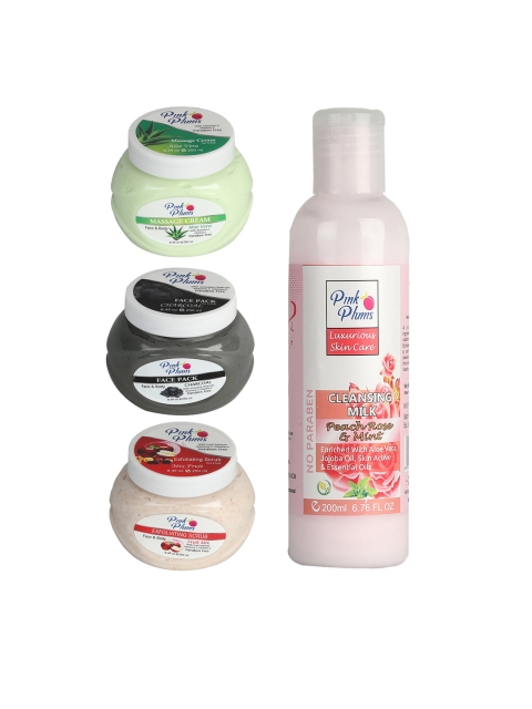 

Pink Plums Aloe Vera Charcoal Peach & Mint Fruit Facial Kit, Multi
