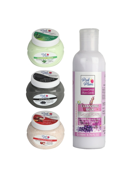 

Pink Plums Aloe Vera Charcoal Lavender Fruit Mix Facial Kit, Multi