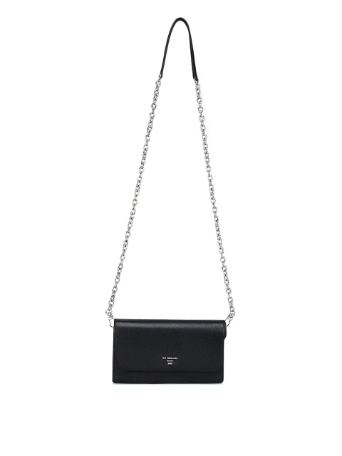 

Da Milano Women Black Textured Leather Two Fold Wallet