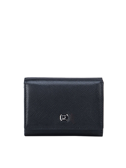 

Da Milano Women Black Textured Leather Three Fold Wallet