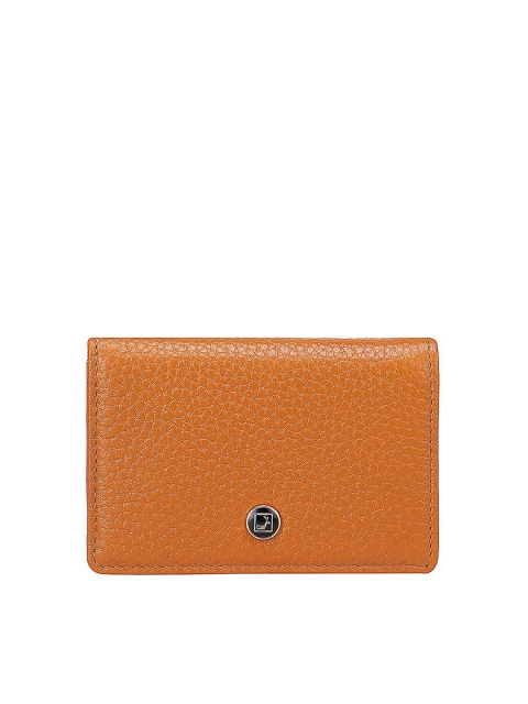 

Da Milano Men Orange Textured Leather Card Holder