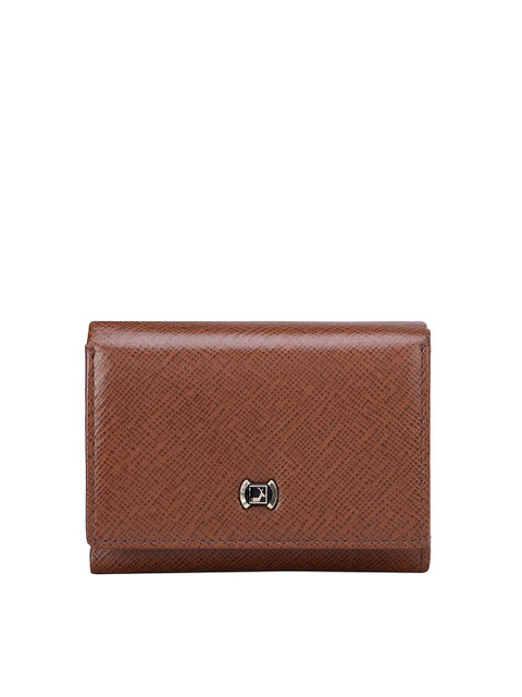 

Da Milano Women Brown Textured Three Fold Wallet