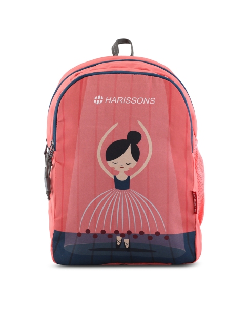 

Harissons Adult Coral & Navy Blue Graphic Backpack