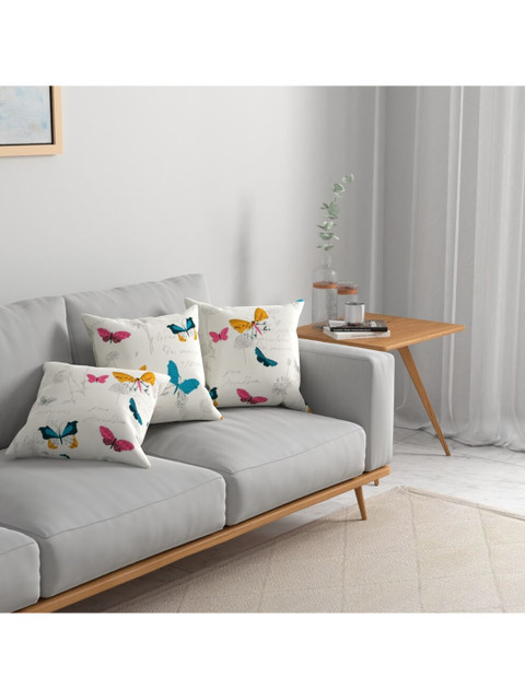 

URBAN SPACE Set of 3 Printed Square Pre Filled Cushions, White
