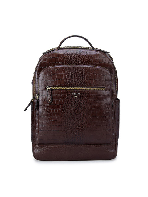 

Da Milano Unisex Brown Textured Laptop Backpack