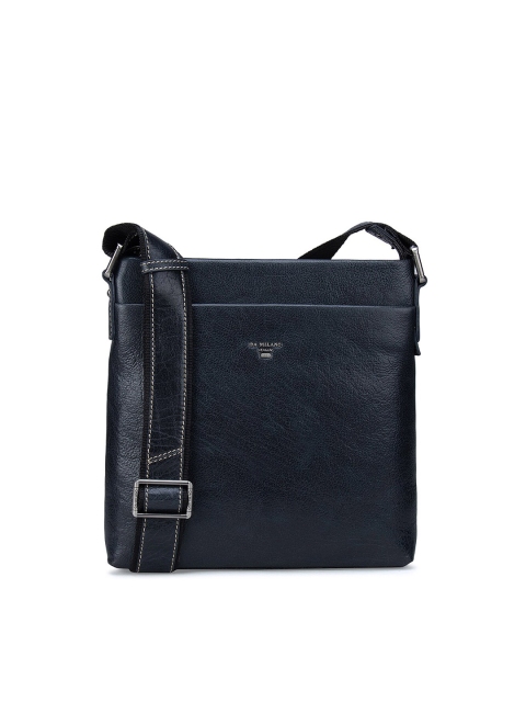 

Da Milano Men Blue Textured Messenger Bag