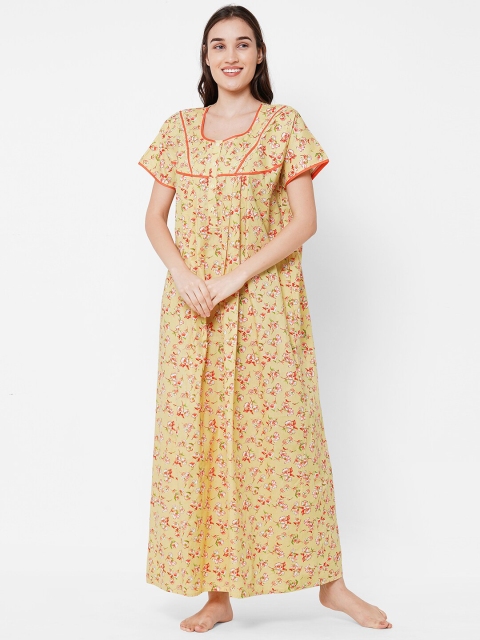 

Sweet Dreams Yellow Printed Maxi Nightdress