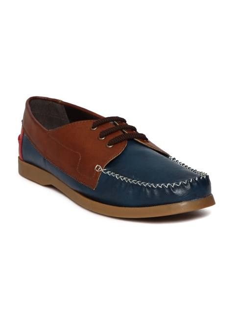 

Knotty Derby Men Navy & Brown Colourblocked Derbys, Navy blue