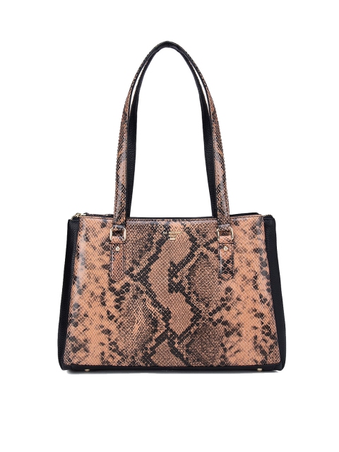 

Da Milano Pink Animal Printed Leather Structured Handheld Bag
