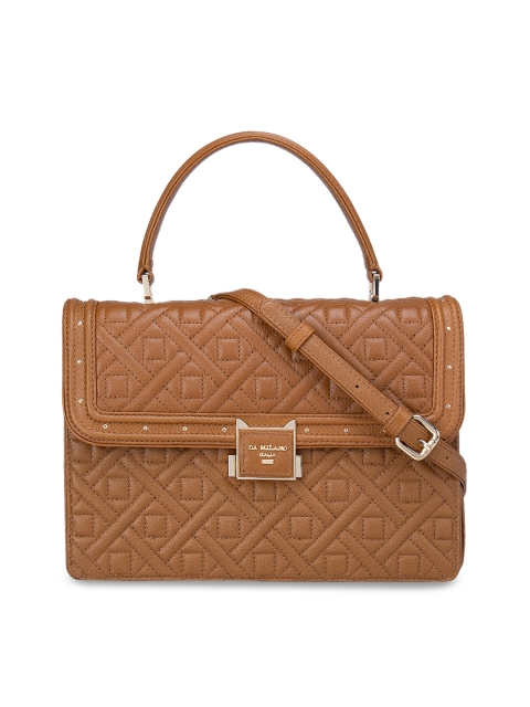 

Da Milano Brown Leather Structured Handheld Bag