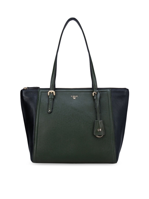 

Da Milano Green Leather Structured Shoulder Bag