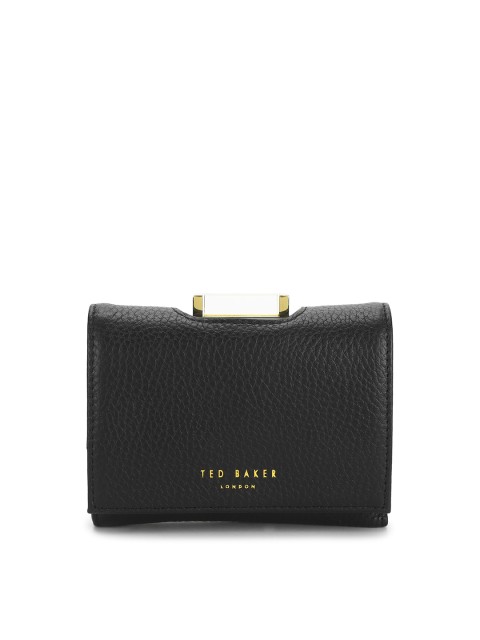

Ted Baker Women Black Textured Envelop Leather Wallet