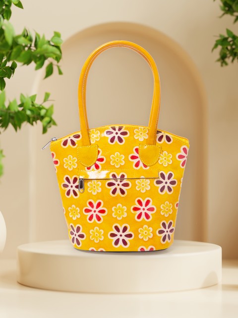 

Golden Peacock Women Yellow Printed Leather Shopper Tote Bag