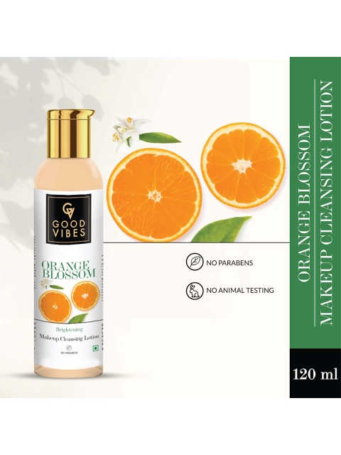 

Good Vibes Orange Blossom Skin Brightening Makeup Cleansing Lotion - 120 ml, Transparent