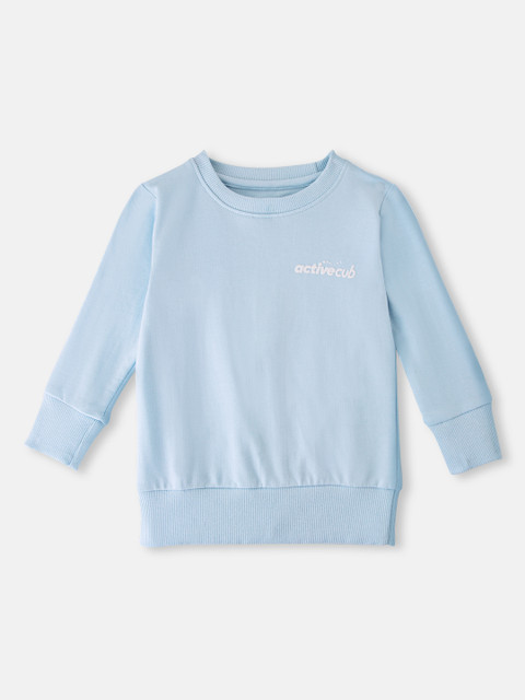 

Cuddles for Cubs Kids Blue Solid Round Neck Pullover Sweatshirt