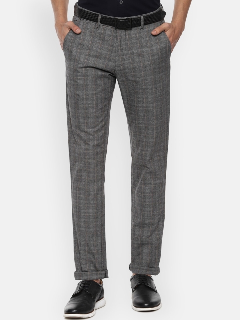 

Louis Philippe Sport Men Grey Checked Slim Fit Trousers