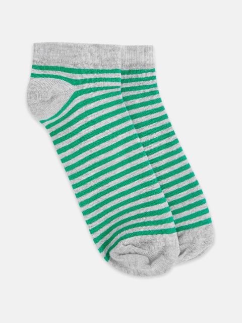 

Honey by Pantaloons Women Green & Grey Striped Ankle Length Socks