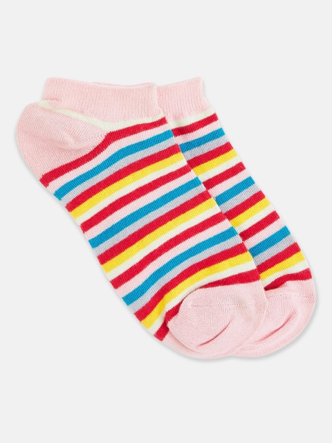 

Honey by Pantaloons Women Pink & Blue Striped Ankle Length Socks