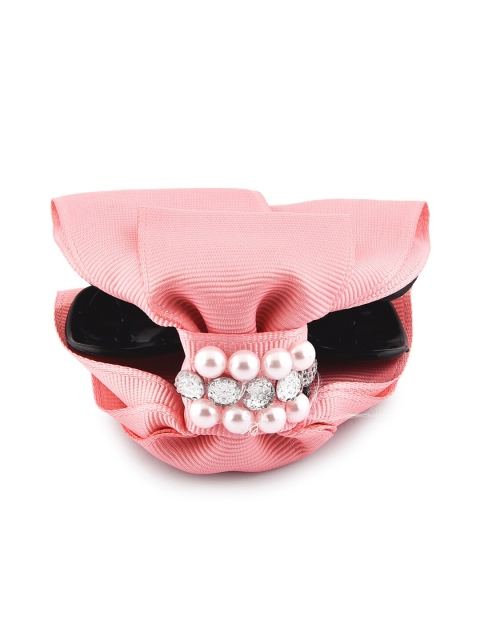 

ToniQ Women Pink Pearl Embellished Bow Hair Clip