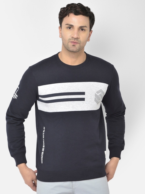

COBB Men Navy Blue Printed Sweatshirt