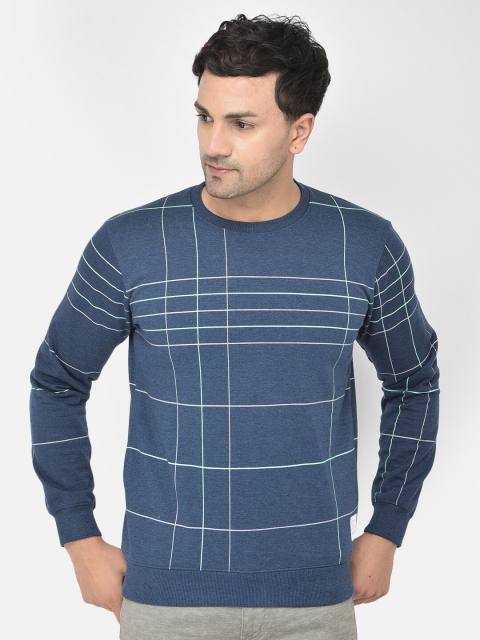 

COBB Men Blue Self Design Pullover Sweatshirt