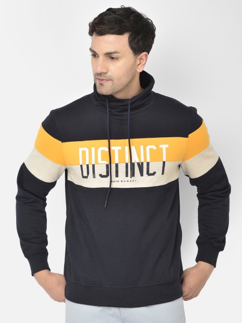 

COBB Men Navy Blue Colourblocked Sweatshirt