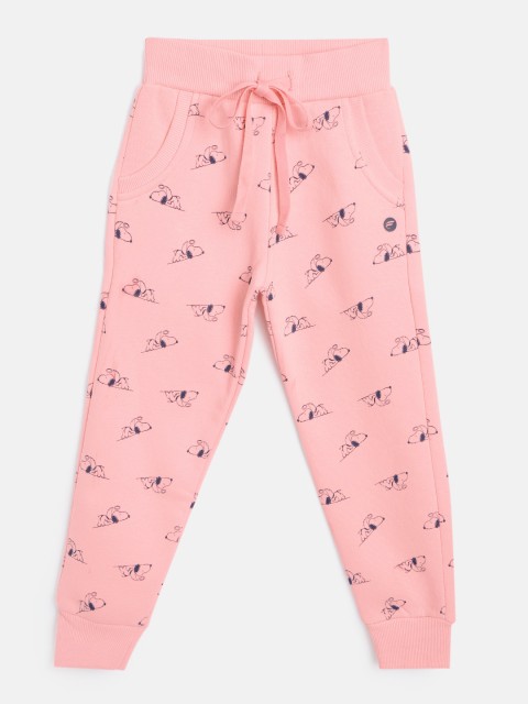 

FEMEA Girls Pink Snoppy Printed Printed Joggers