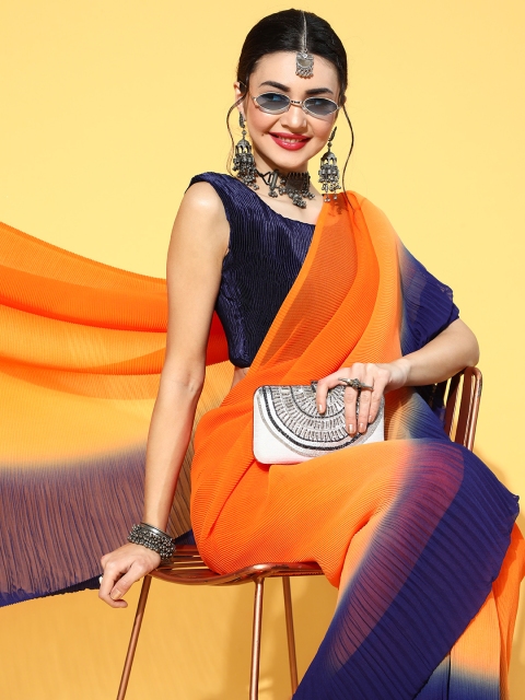 

Mitera Orange Saree