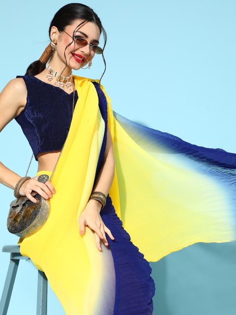 

Mitera Solid Saree, Yellow