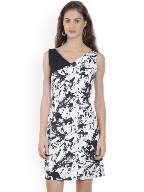 

Bombay High Women White & Black Printed A-Line Dress