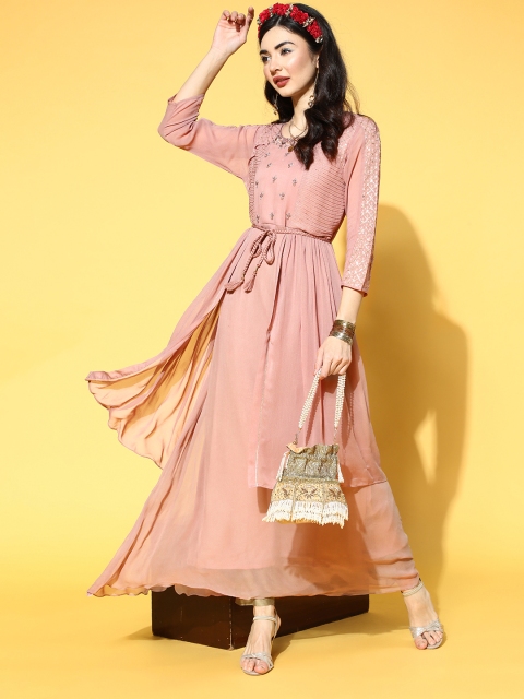 

ZOLA Pretty Pink Georgette Bling it On Kurta