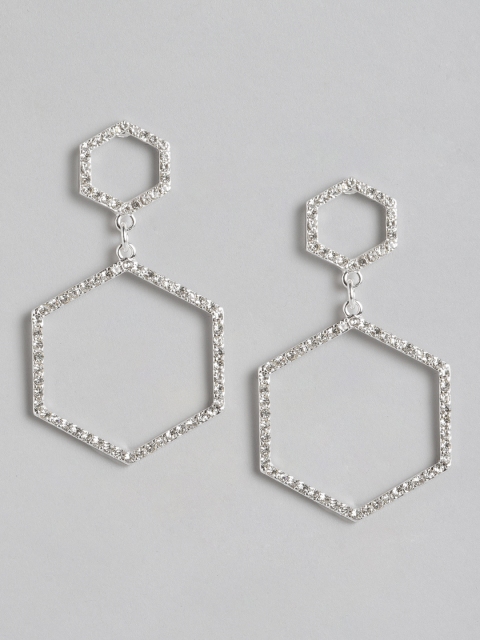 

Forever New Silver-Plated Geometric Drop Earrings