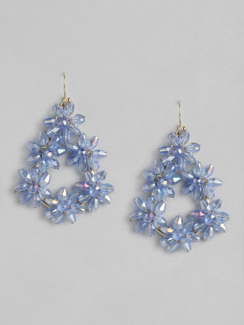 

Forever New Gold-Plated Blue Floral Drop Earrings