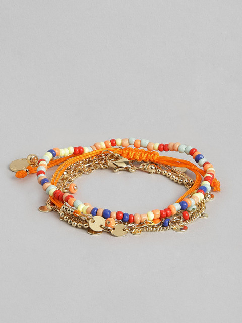 

Forever New Women Multicolored Gold Plated Link Bracelet, Multi