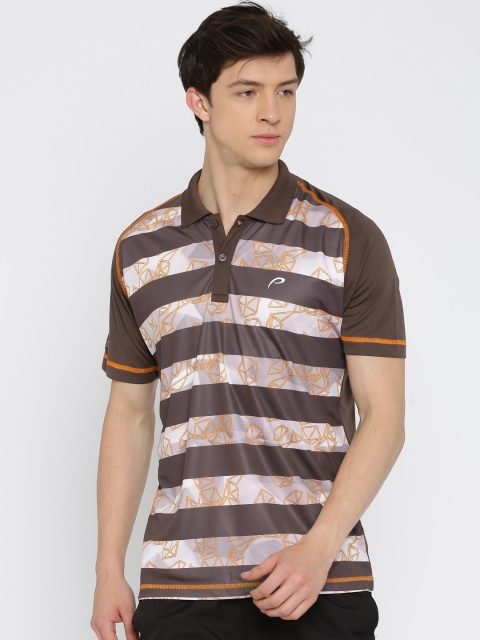 

Proline Active Men Brown Printed Polo T-Shirt